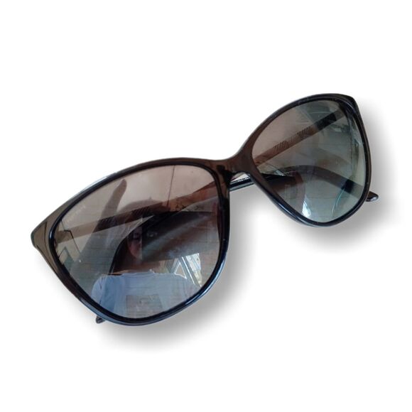 Burberry (Authentic) Black Oversized Check Print Polarized Round Sunglasses VGUC - Picture 10 of 10